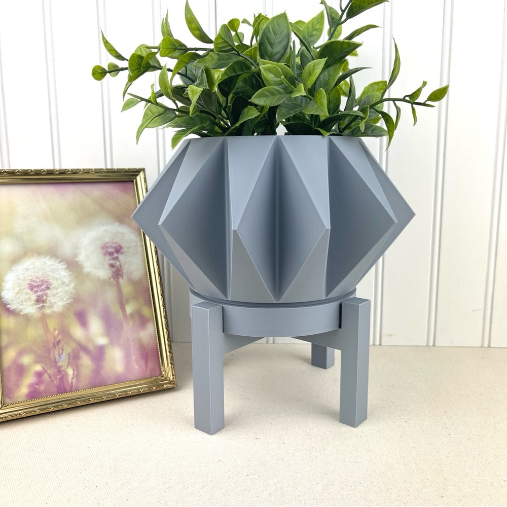 Indoor Plant Pot, Koni Indoor Planter w/ Drainage Hole and Drip Tray, Flower Pot